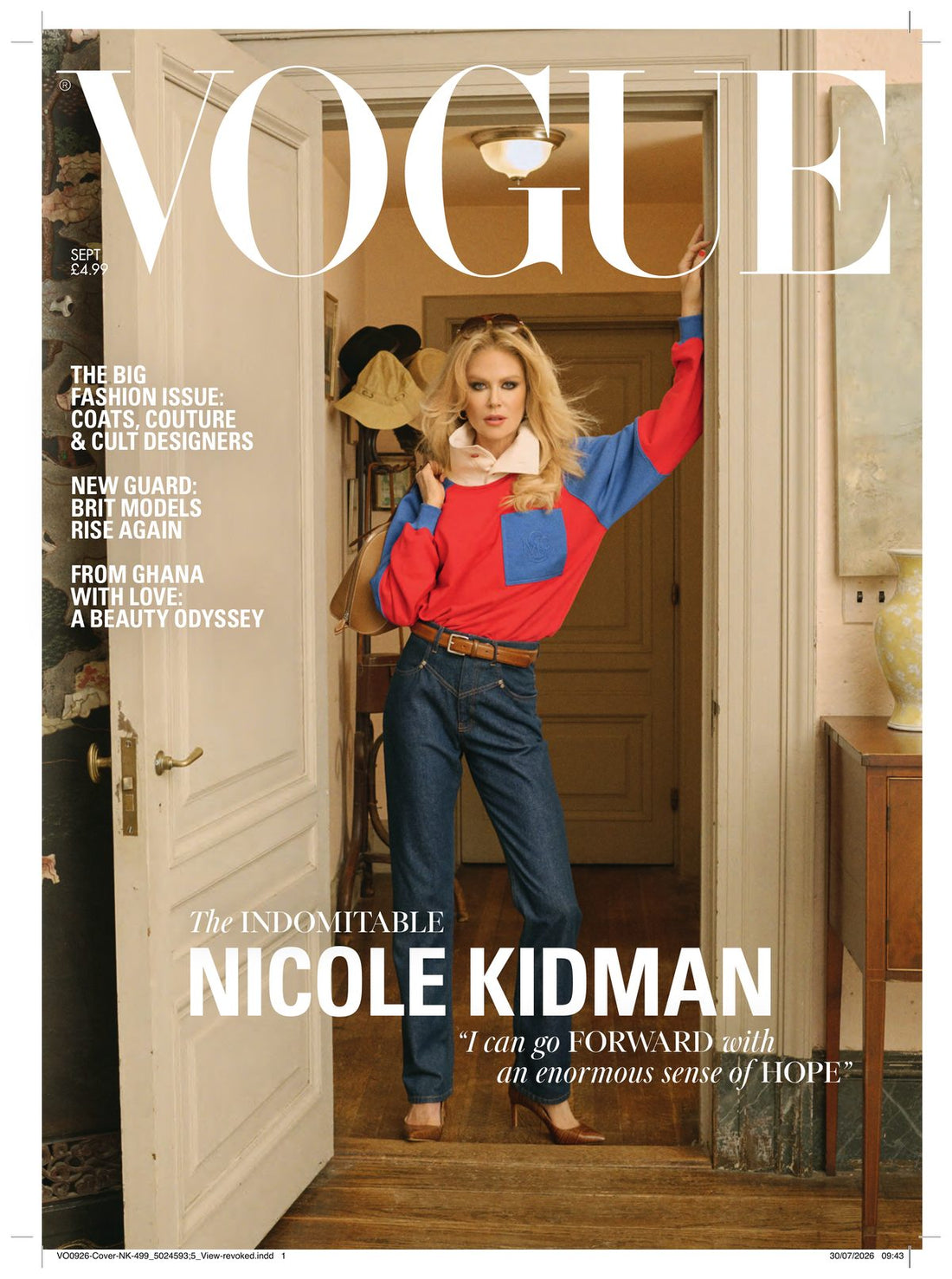 British Vogue September 2026 Big Fashion Issue cover featuring Nicole Kidman, the issue that featured Noct. Coffee in its Fall into Flavour advertising roundup
